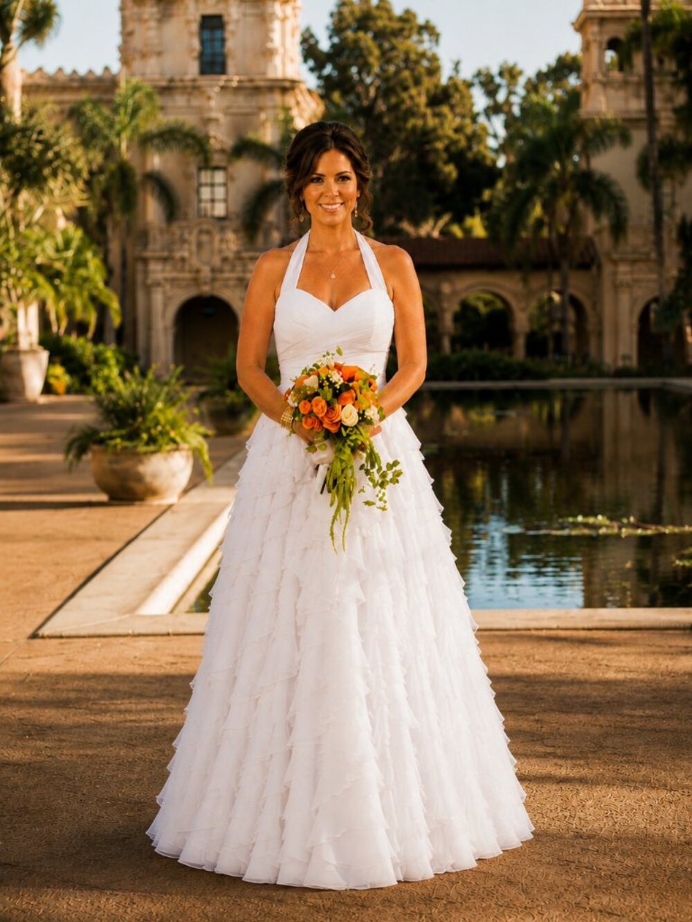 Eden Bridals Wedding Gown - Size 10, A-line, White Chiffon